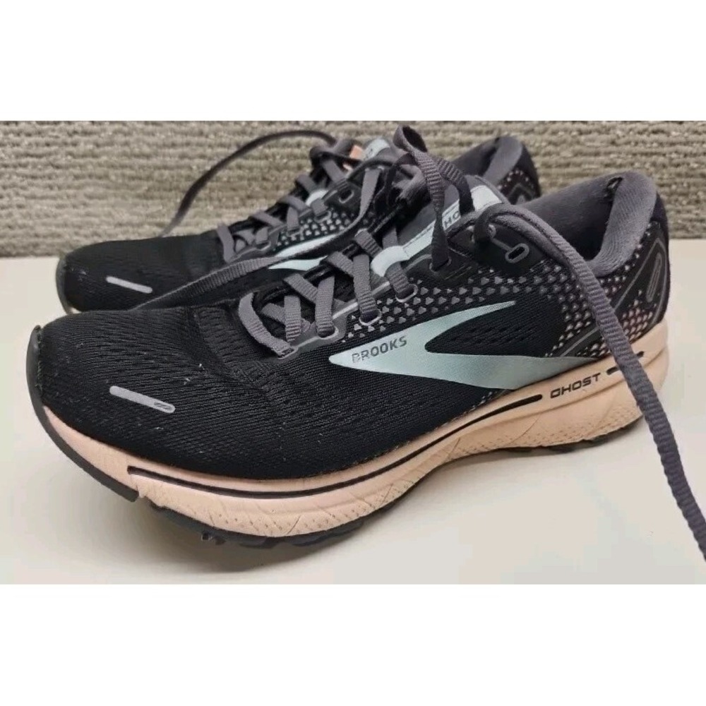 Brooks Ghost Womens 9 Black‎ Running Sneakers Shoes with Dr. Scholl's Inserts